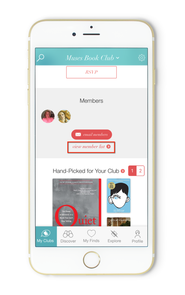 Tap View Members in Book Club App